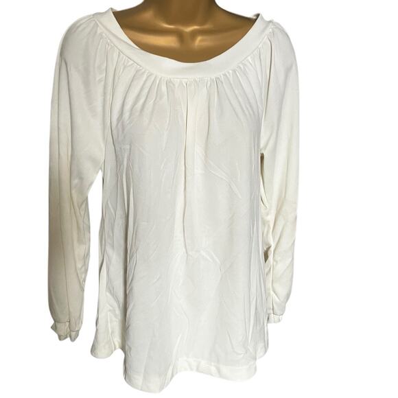 Vintage Ivory Two Piece Set Long Sleeve Blouse & Midi Skirt Women’s Small - Picture 3 of 12